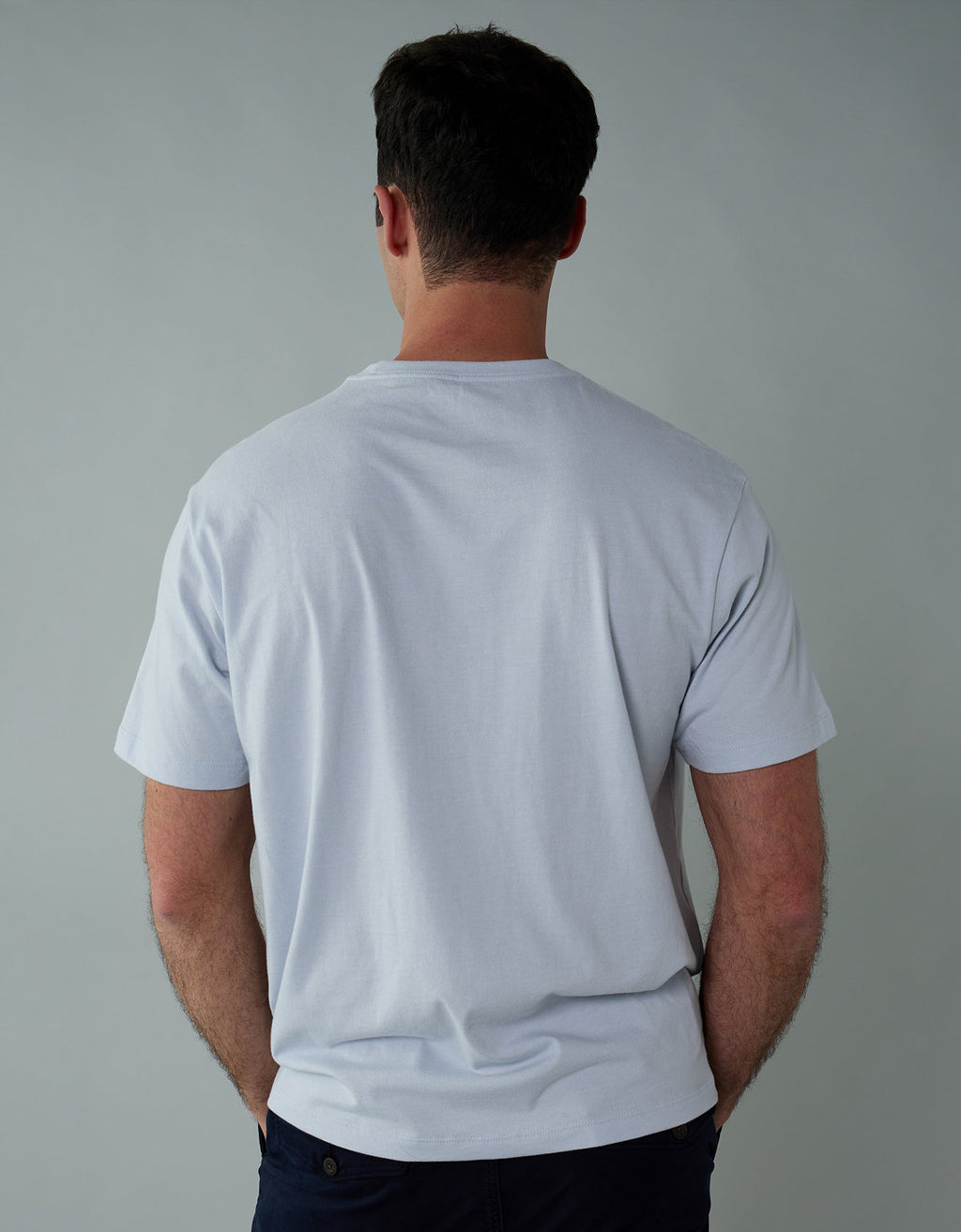 Polo sin Cuello manga corta básica de hombre AE - Azul 1164_4339_404_ob