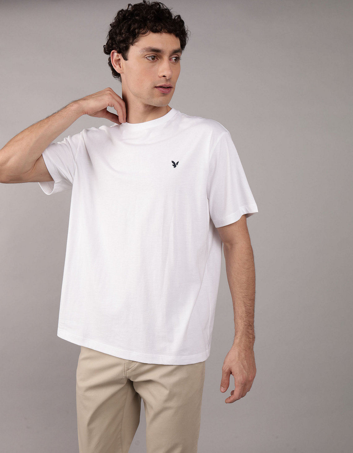 Polo sin Cuello Básica Manga Corta Hombre AE - Blanco 1164_4340_100_of