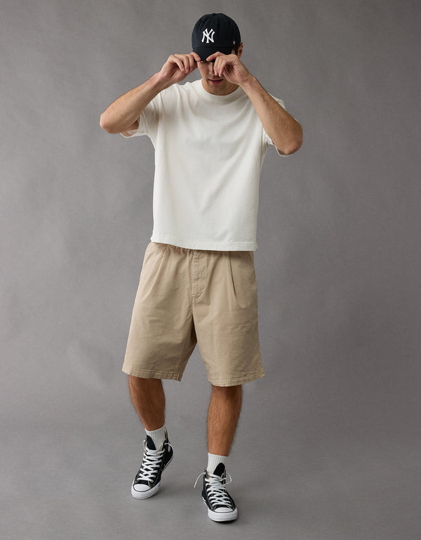 Polo sin Cuello de punto afelpado Ae Boxy - Blanco