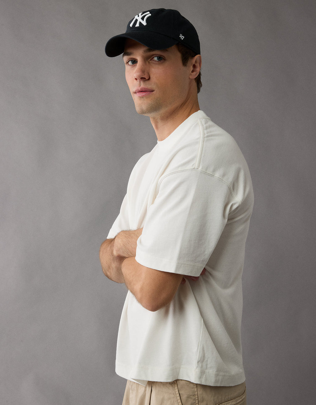 Polo sin Cuello de punto afelpado Ae Boxy - Blanco 1164_4436_100_of
