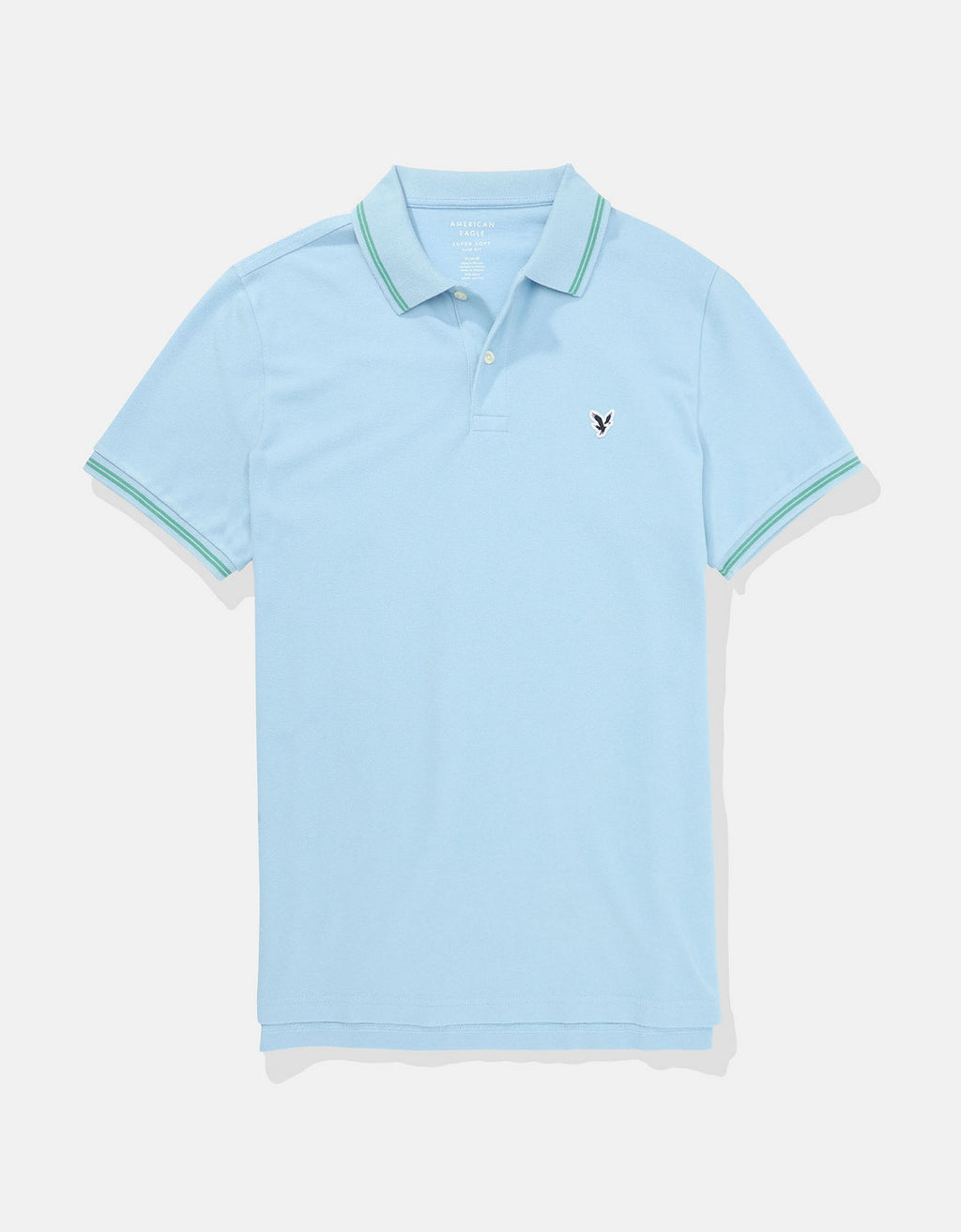 Polo sin Cuello Polo en Pique Ae con Logo - Azul 1165_2902_434_f
