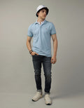 Polo sin Cuello Polo en Pique Ae con Logo - Azul 1165_2902_434_of