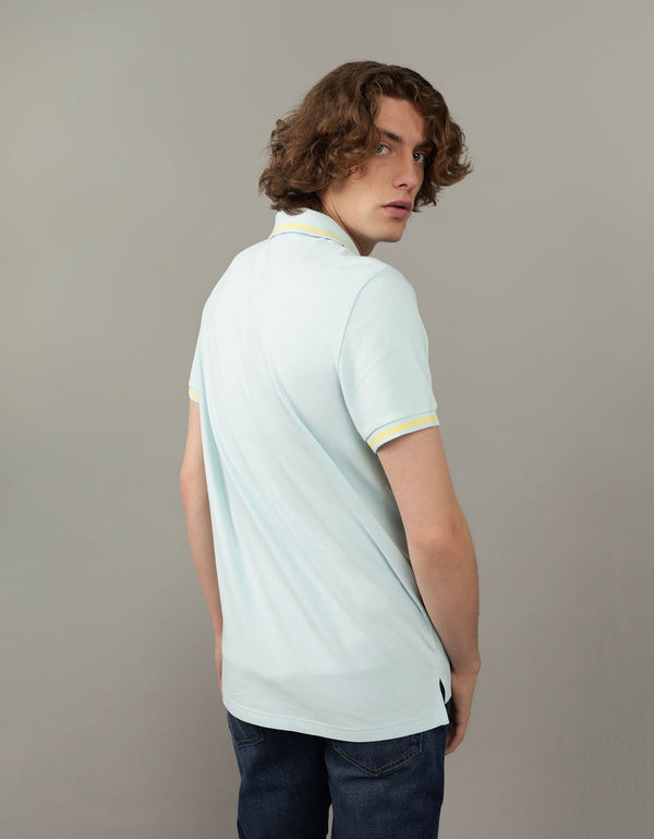 Polo sin Cuello tipo polo de piqué de hombre AE - Generico