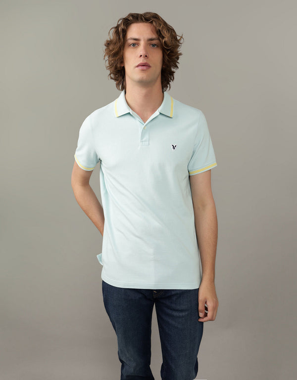 Polo sin Cuello tipo polo de piqué de hombre AE - Generico