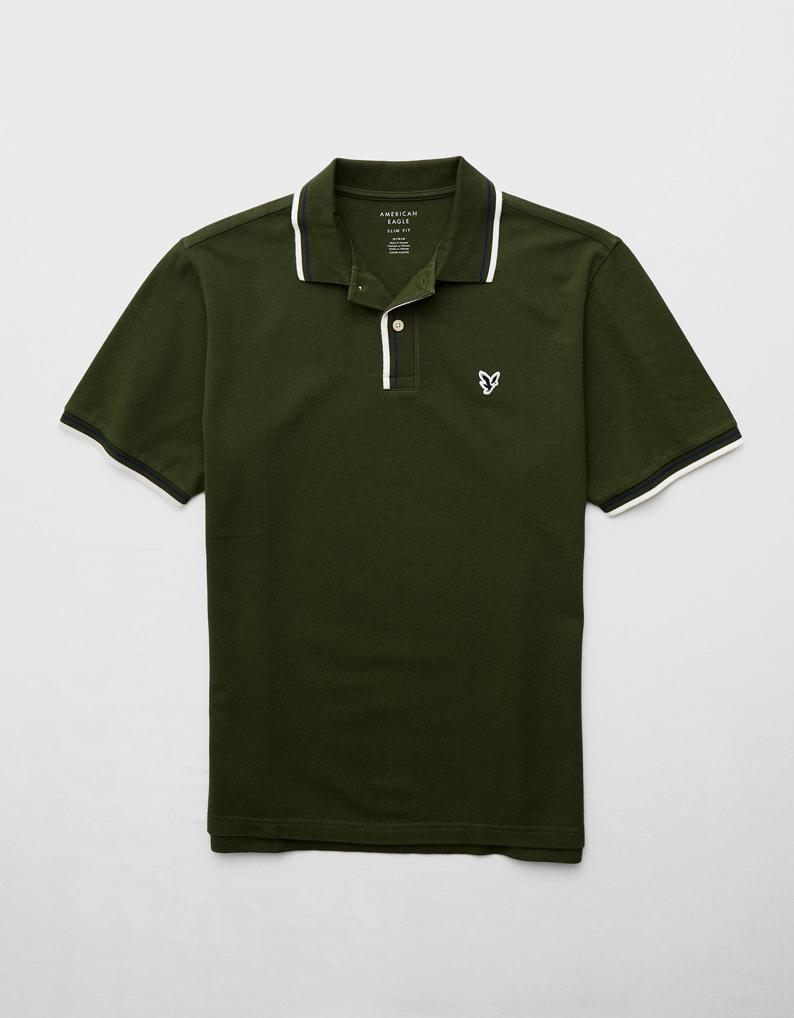 Polo de Piqué Elástico con Detalles en Contraste - Verde 1165_4401_350_f