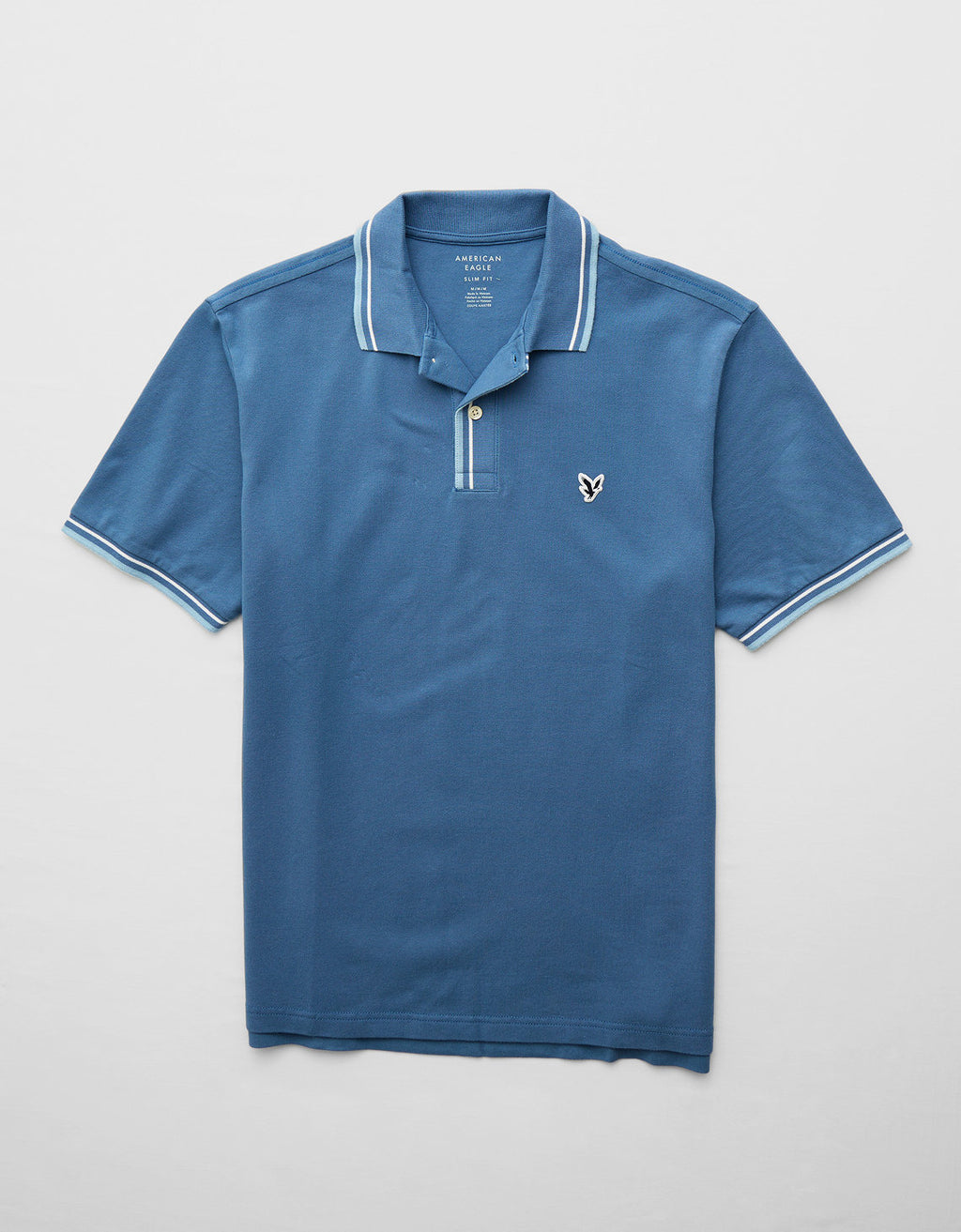 Polo de Piqué Elástico con Detalles en Contraste - Azul 1165_4401_405_f