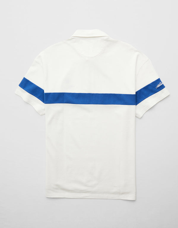 Polo sin Cuello Polo de Rugby con Logo Ae - Blanco