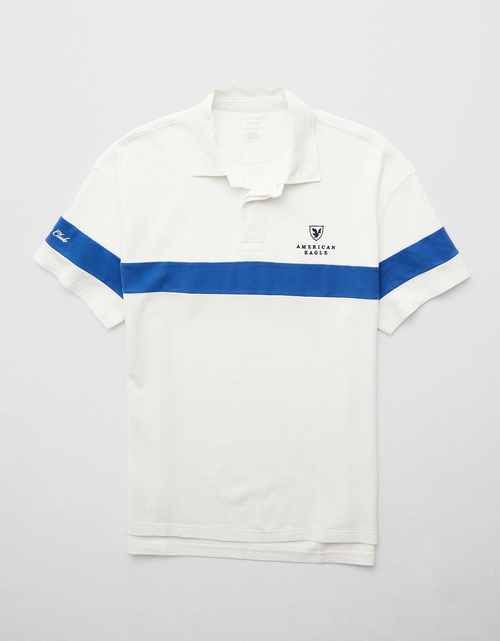 Polo sin Cuello Polo de Rugby con Logo Ae - Blanco 1165_4404_100_f