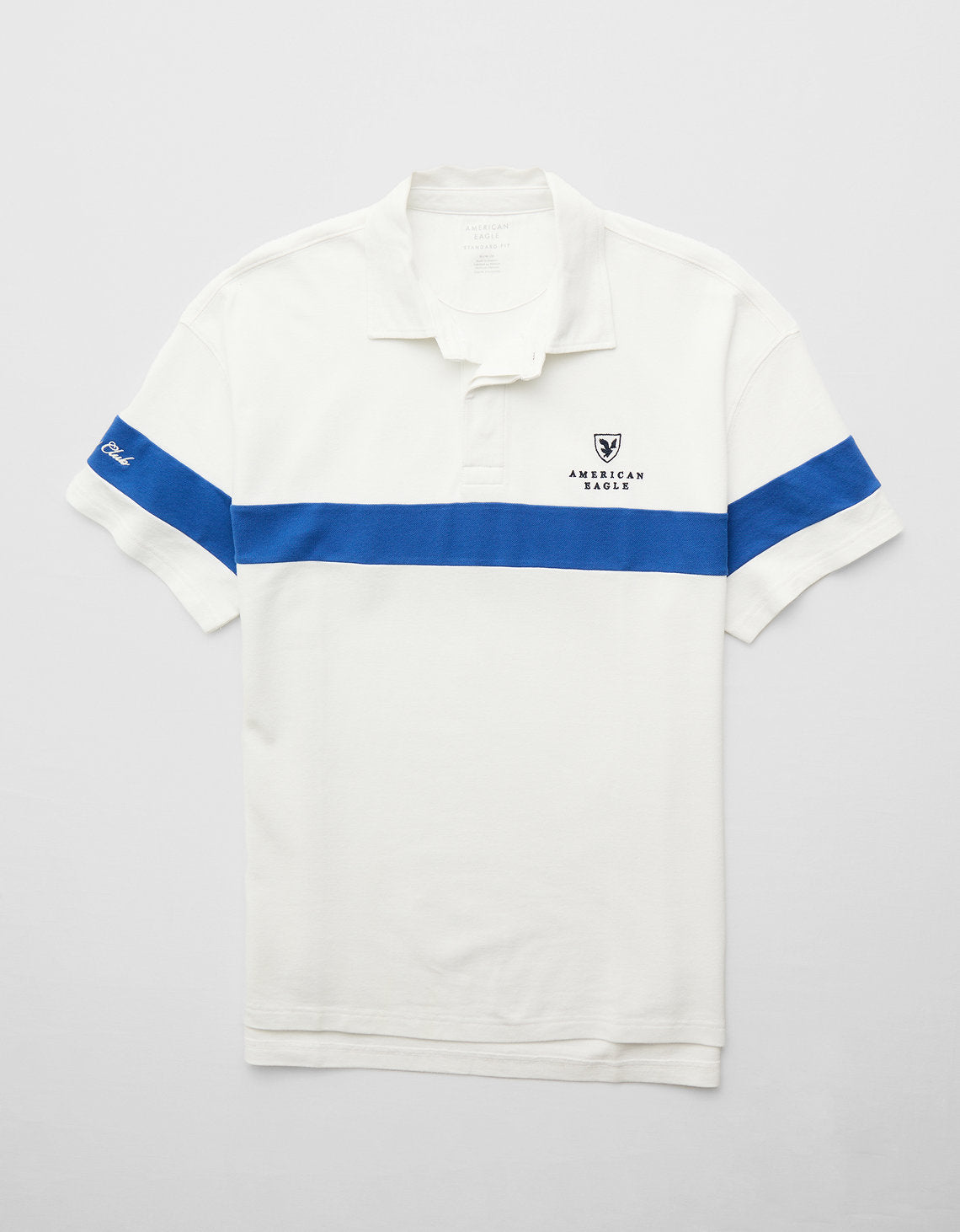 Polo sin Cuello Polo de Rugby con Logo Ae - Blanco 1165_4404_100_f