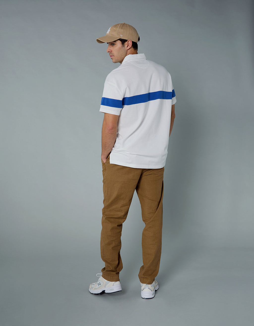 Polo sin Cuello Polo de Rugby con Logo Ae - Blanco 1165_4404_100_ob