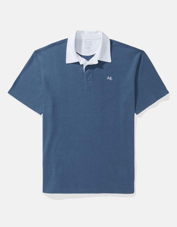 Polo Piqué Gráfico Ae - Azul