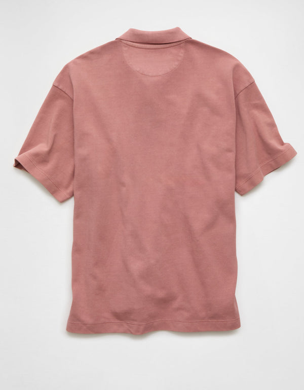 Camiseta Tipo Polo Boxy Ae - Rosa