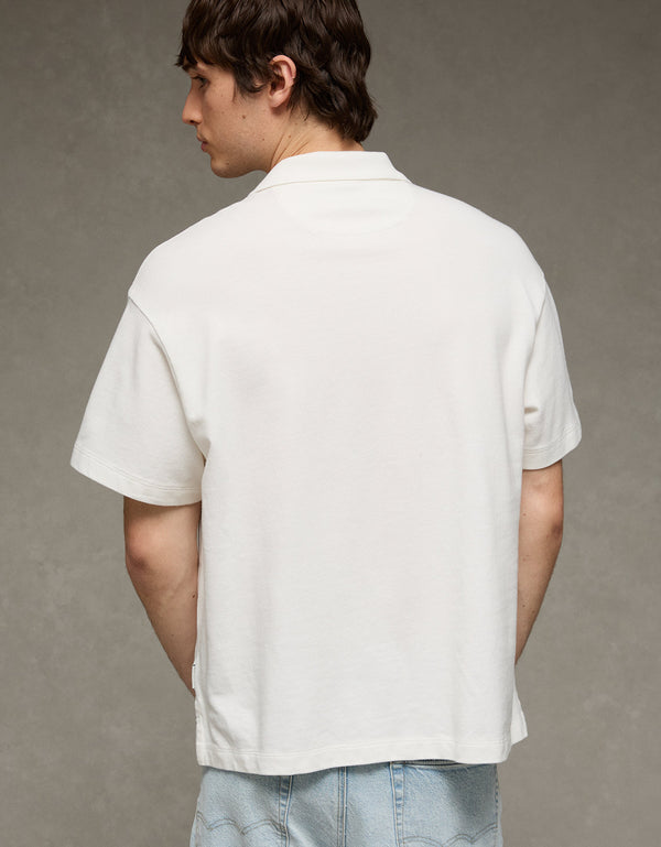 Camiseta Polo Boxy Ae - Blanco
