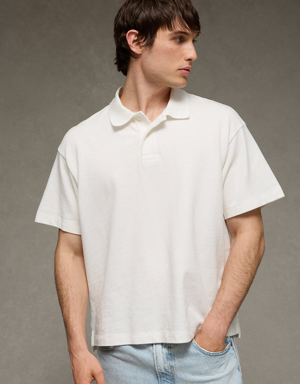 Camiseta Polo Boxy Ae - Blanco