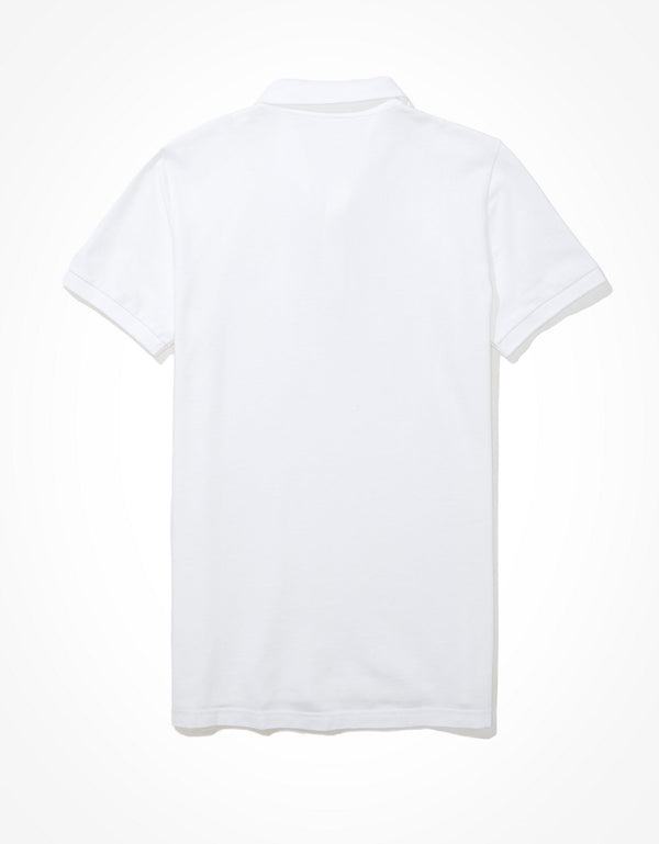 Polo en Tejido Piqué Slim Fit para Hombre - Blanco