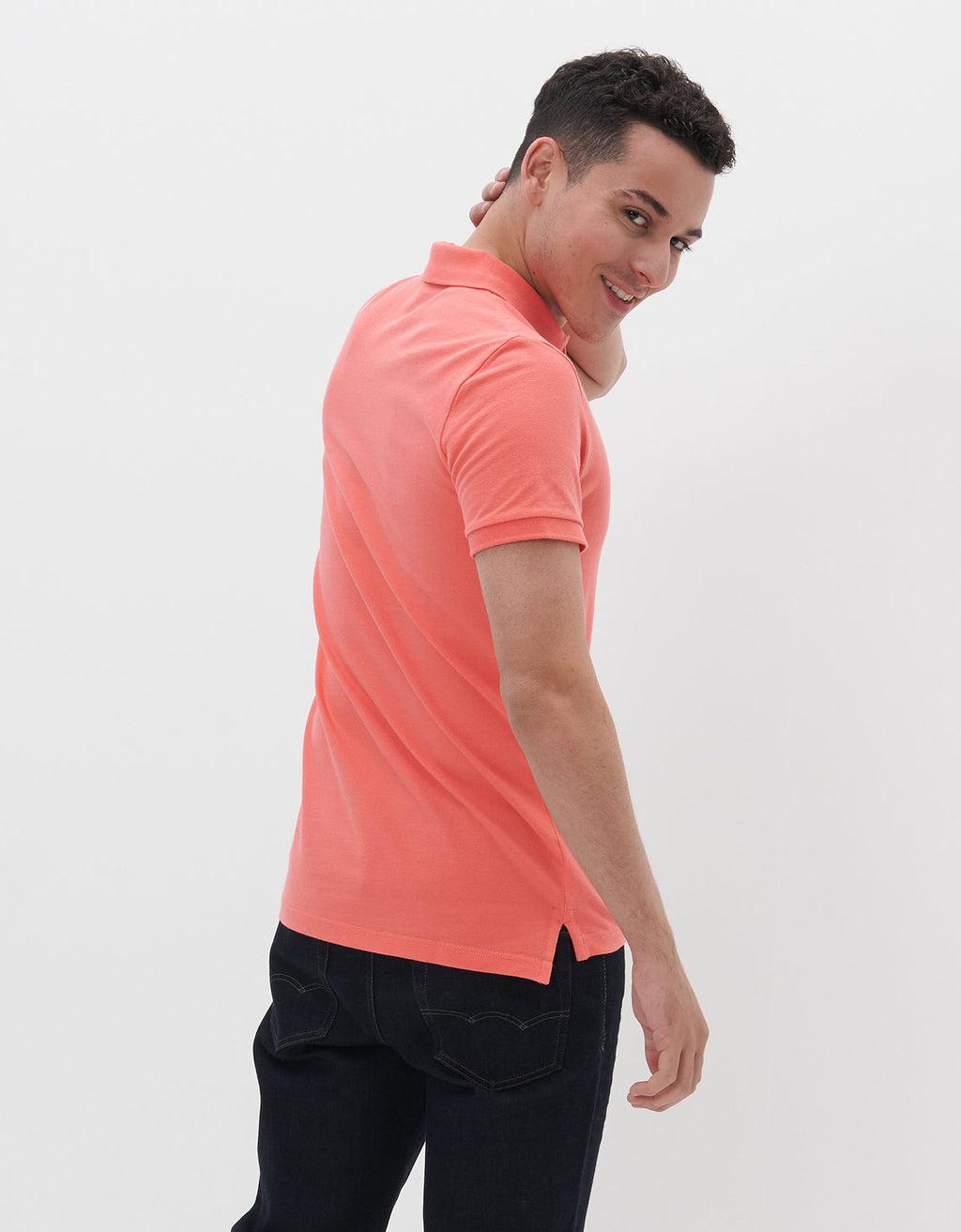 Polo en Tejido Piqué Slim Fit para Hombre - Rosa 1165_9146_199_ob