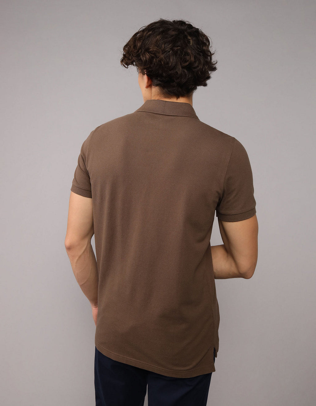 Polo en Tejido Piqué Slim Fit para Hombre - Café 1165_9146_227_ob