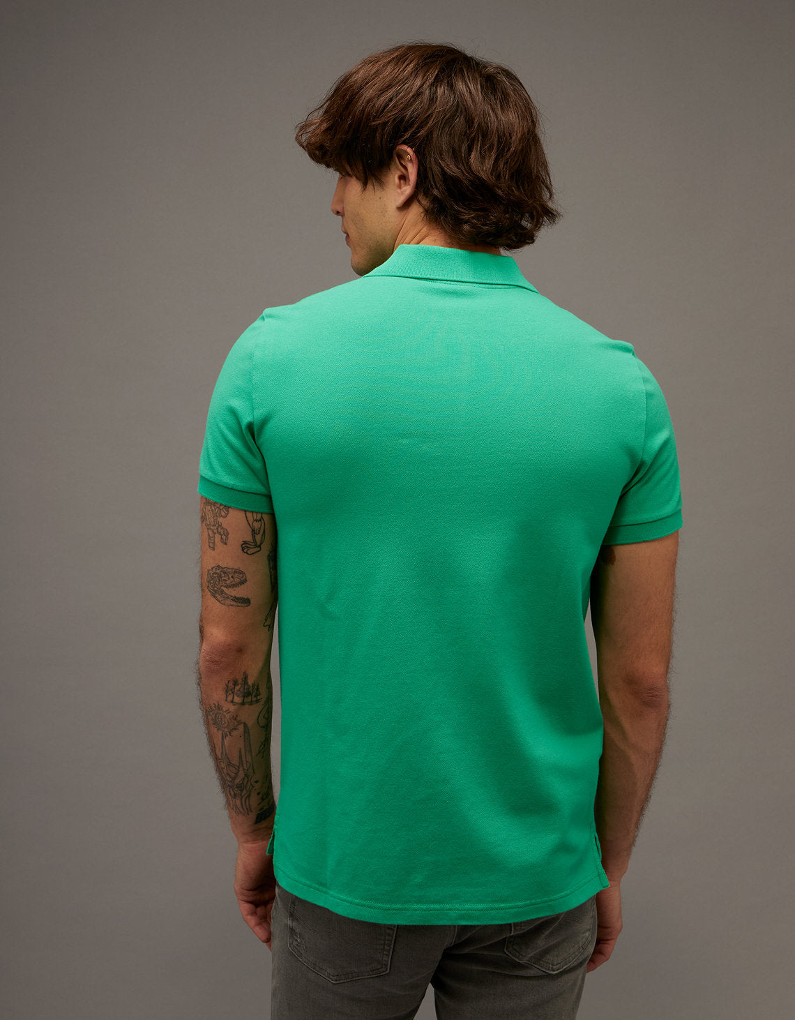 Polo en Tejido Piqué Slim Fit para Hombre - Verde 1165_9146_307_ob
