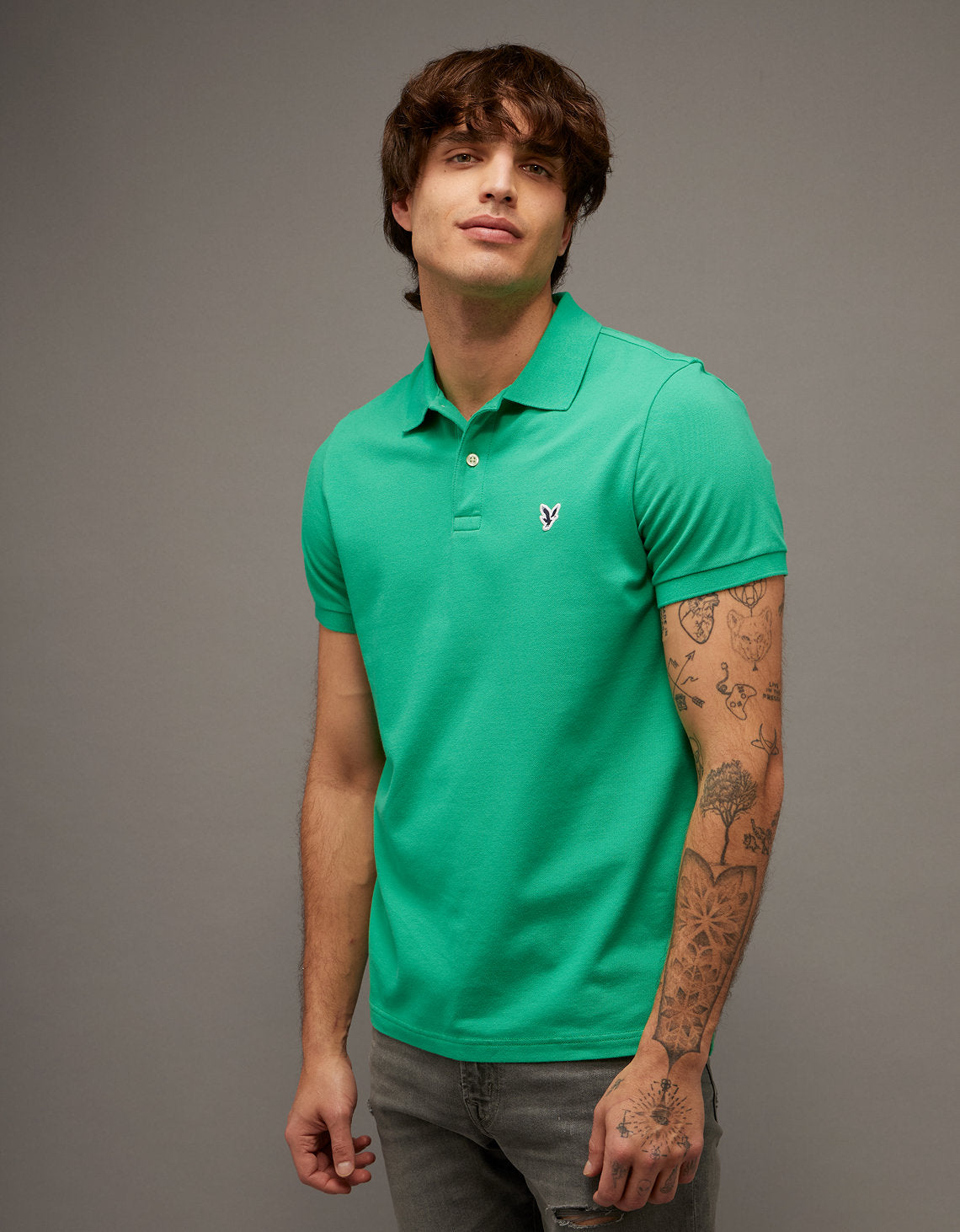 Polo en Tejido Piqué Slim Fit para Hombre - Verde 1165_9146_307_of