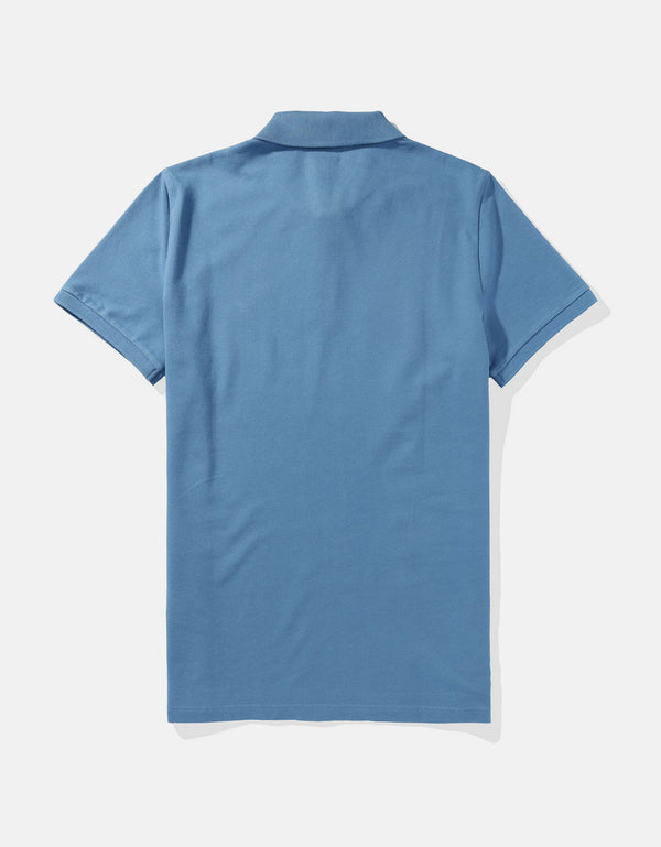 Polo en Tejido Piqué Slim Fit para Hombre - Azul