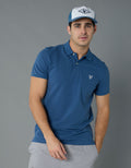 Polo en Tejido Piqué Slim Fit para Hombre - Azul 1165_9146_405_of