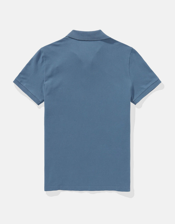 Polo en Tejido Piqué Slim Fit para Hombre - Azul