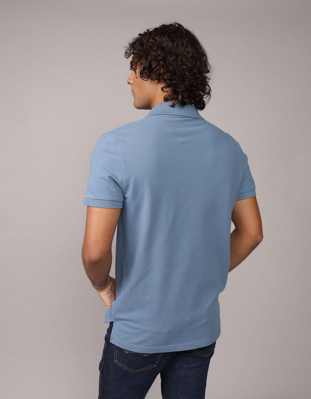 Polo en Tejido Piqué Slim Fit para Hombre - Azul 1165_9146_421_ob