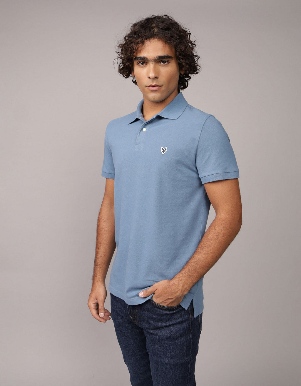 Polo en Tejido Piqué Slim Fit para Hombre - Azul 1165_9146_421_of