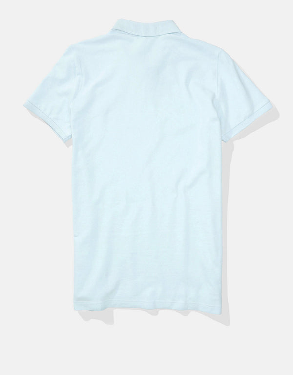 Polo en Tejido Piqué Slim Fit para Hombre - Azul
