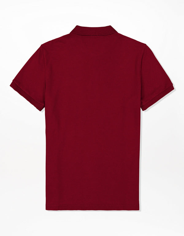Polo en Tejido Piqué Slim Fit para Hombre - Rojo