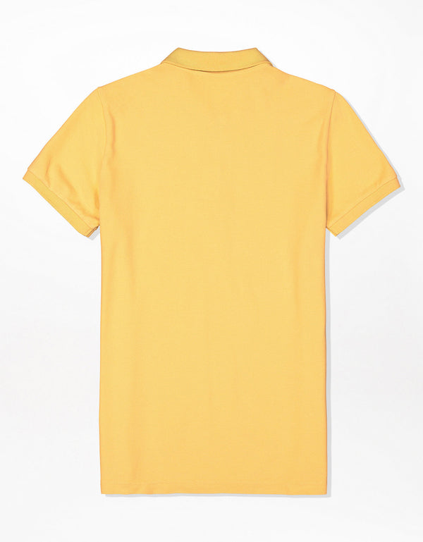 Polo en Tejido Piqué Slim Fit para Hombre - Amarillo