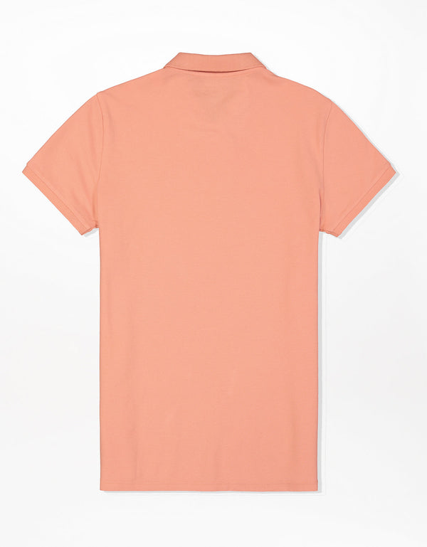 Polo en Tejido Piqué Slim Fit para Hombre - Naranja