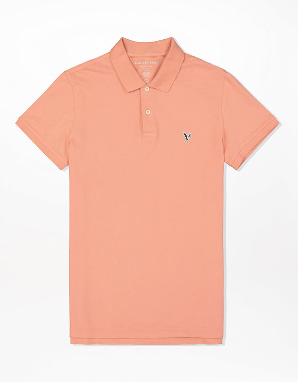 Polo en Tejido Piqué Slim Fit para Hombre - Naranja