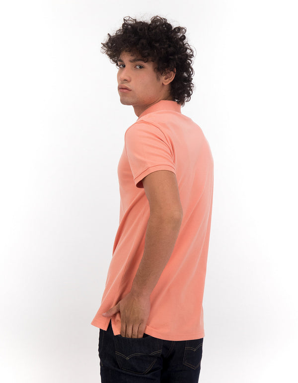 Polo en Tejido Piqué Slim Fit para Hombre - Naranja