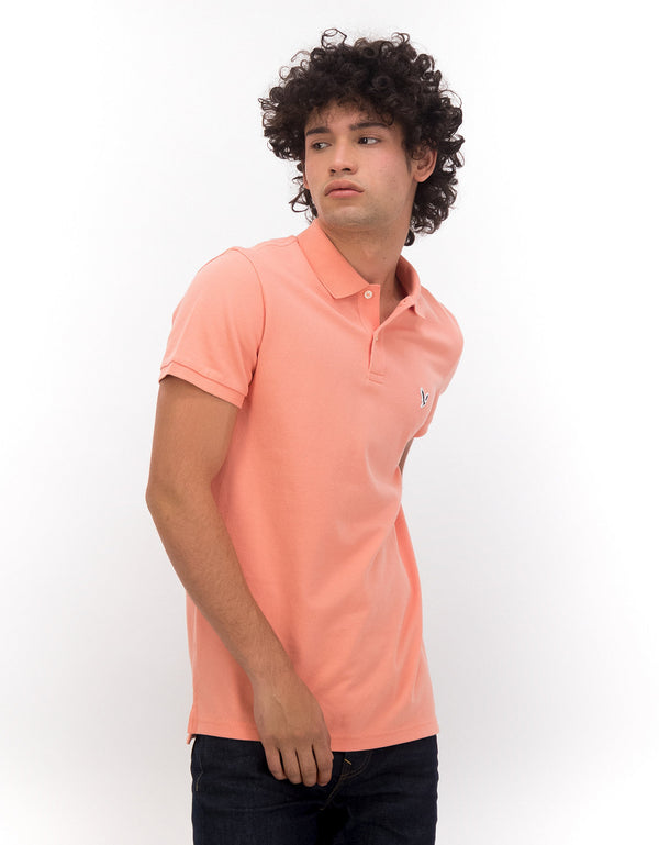 Polo en Tejido Piqué Slim Fit para Hombre - Naranja