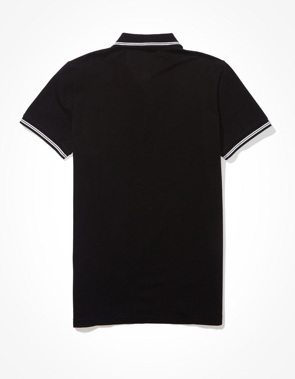 Polo sin Cuello Tipo Polo Clásica Ae - Negro