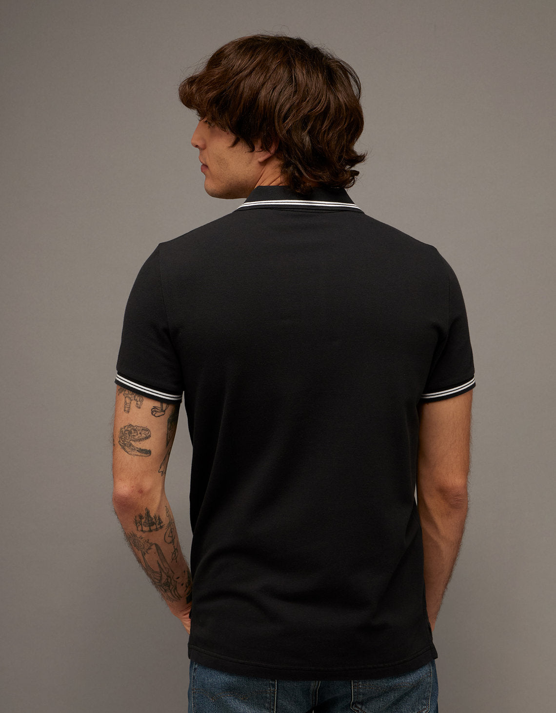 Polo sin Cuello Tipo Polo Clásica Ae - Negro 1165_9150_001_ob