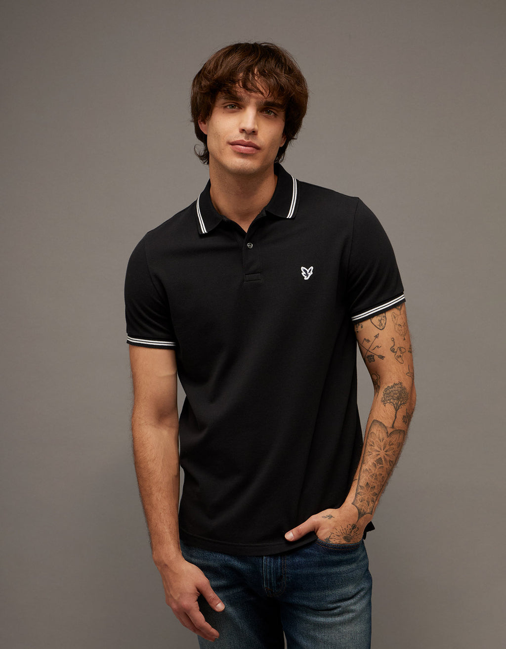 Polo sin Cuello Tipo Polo Clásica Ae - Negro 1165_9150_001_of