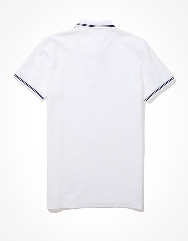 Polo sin Cuello Tipo Polo Clásica Ae - Blanco