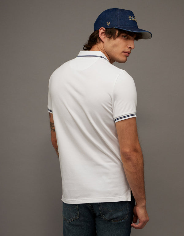 Polo sin Cuello Tipo Polo Clásica Ae - Blanco