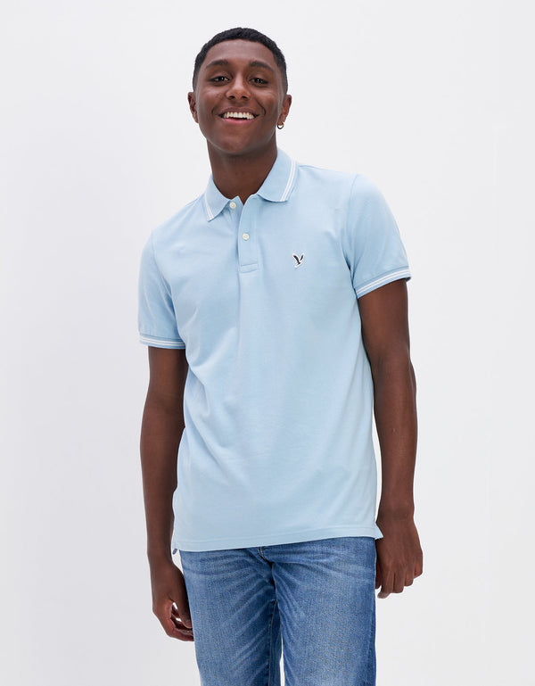 Polo sin Cuello Tipo Polo Clásica Ae - Azul