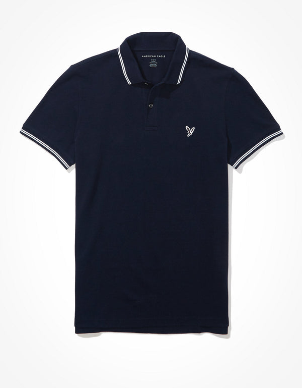 Polo sin Cuello Tipo Polo Clásica Ae - Azul