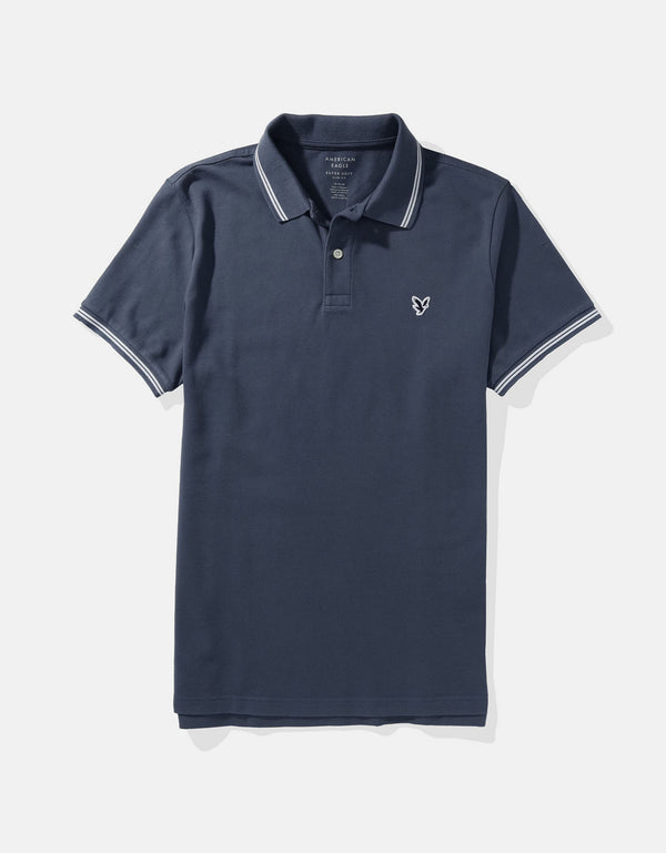 Polo sin Cuello Tipo Polo Clásica Ae - Azul
