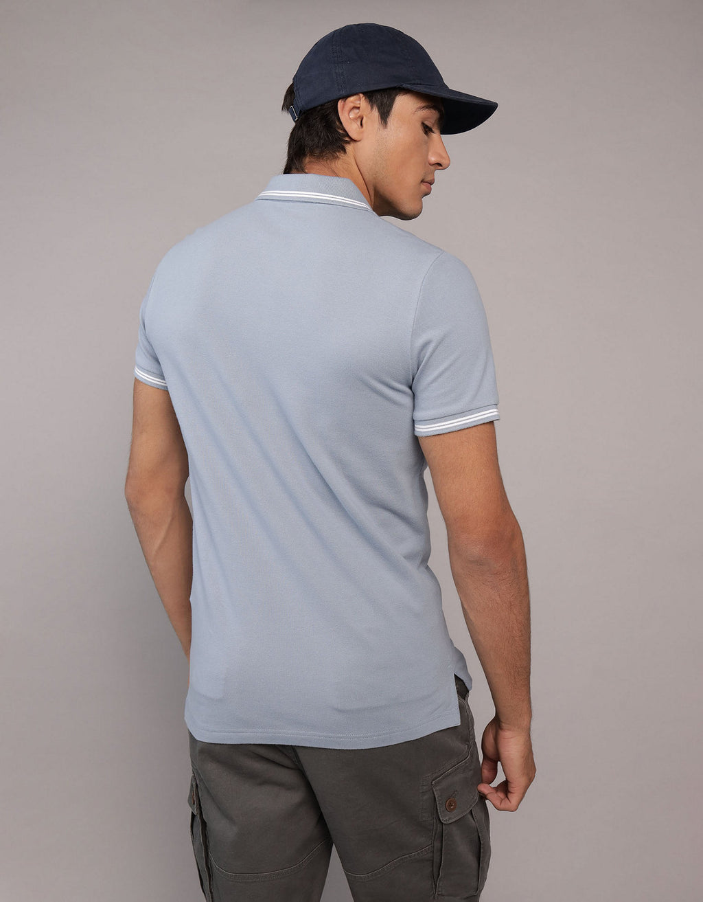 Polo sin Cuello Tipo Polo Clásica Ae - Azul 1165_9150_461_ob