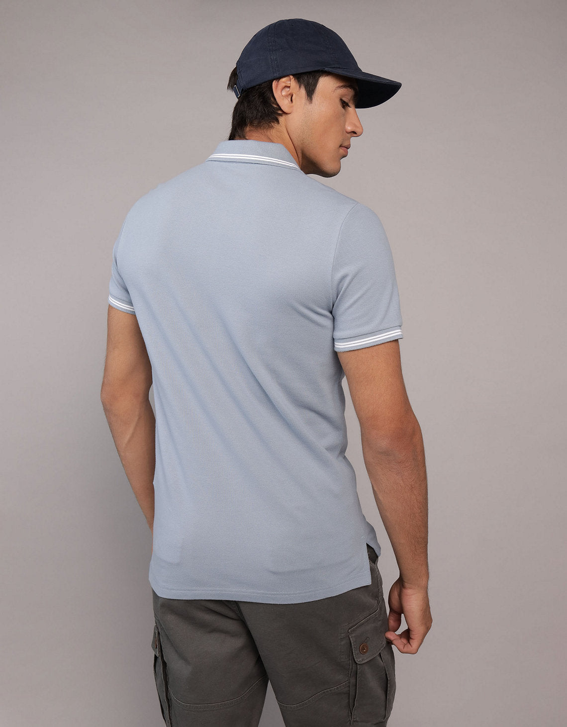 Polo sin Cuello Tipo Polo Clásica Ae - Azul 1165_9150_461_ob