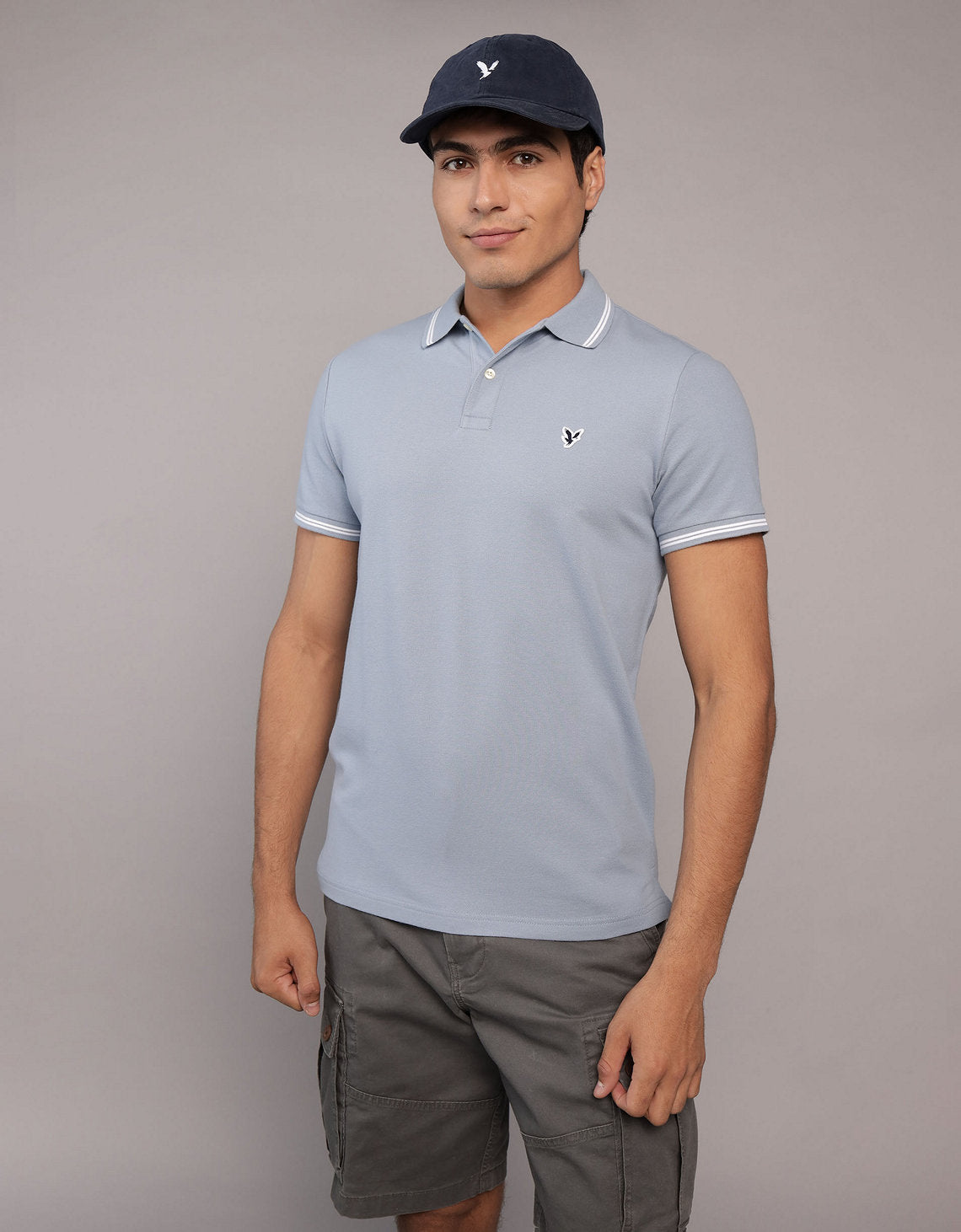 Polo sin Cuello Tipo Polo Clásica Ae - Azul 1165_9150_461_of