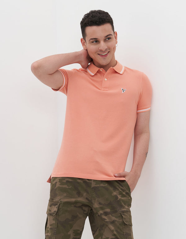 Polo sin Cuello Tipo Polo Clásica Ae - Naranja