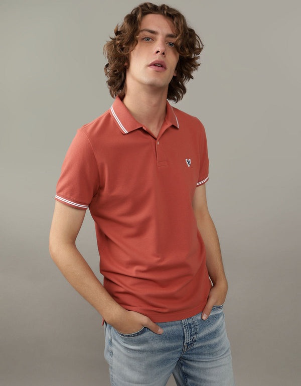 Polo sin Cuello Tipo Polo Clásica Ae - Café