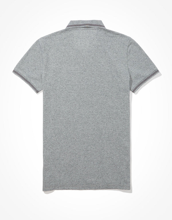Polo sin Cuello polo ajustada Ae en piqué - Gris