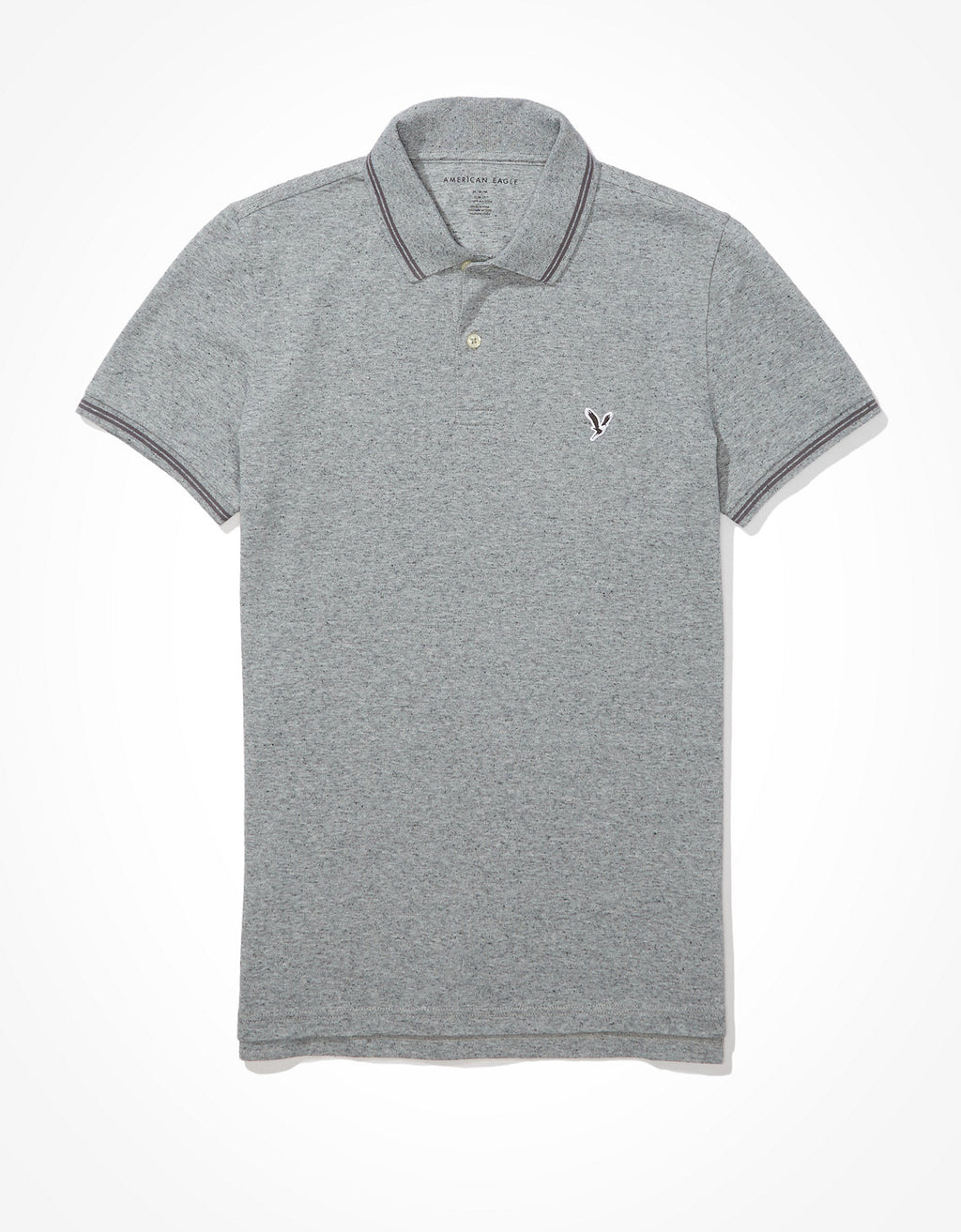Polo sin Cuello polo ajustada Ae en piqué - Gris 1165_9151_006_f